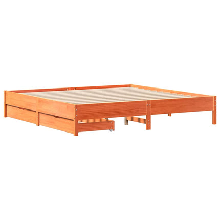 sengeramme uden madras 180x200 cm massivt fyrretræ gyldenbrun