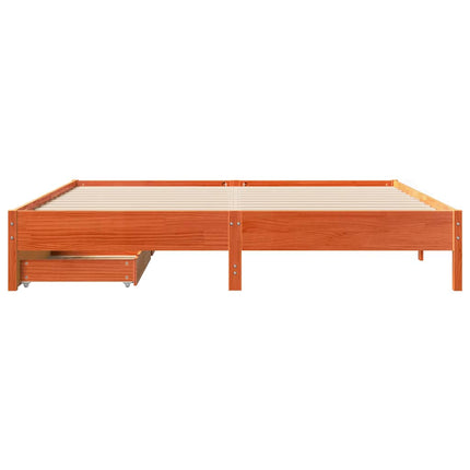 sengeramme uden madras 180x200 cm massivt fyrretræ gyldenbrun