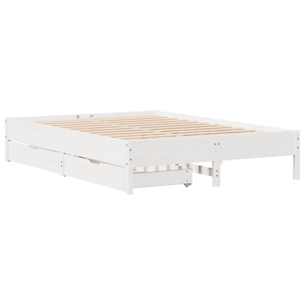 sengeramme uden madras 160x200 cm massivt fyrretræ hvid