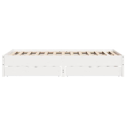 sengeramme uden madras 160x200 cm massivt fyrretræ hvid