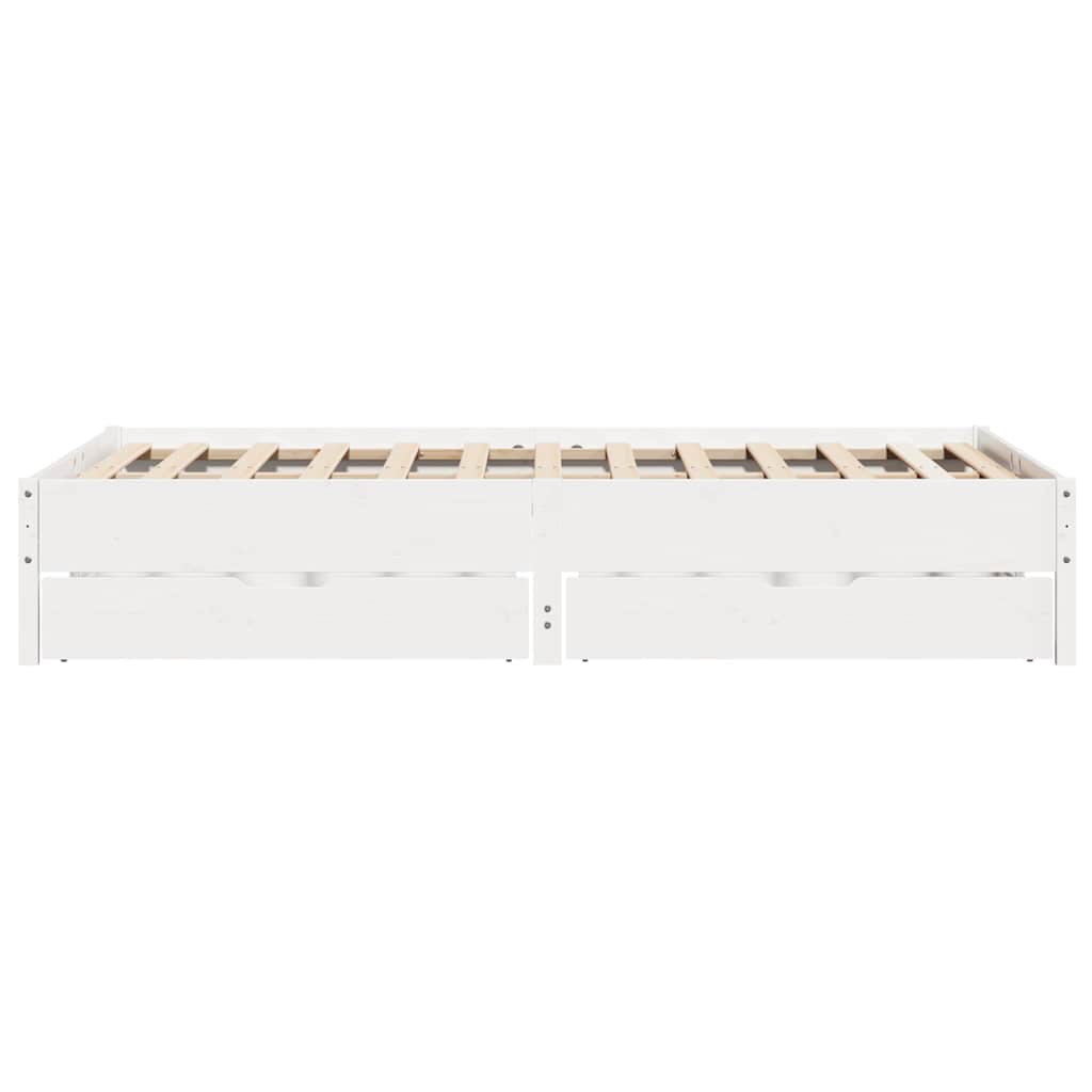 sengeramme uden madras 160x200 cm massivt fyrretræ hvid