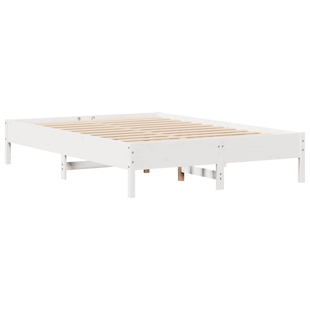 sengeramme uden madras 140x200 cm massivt fyrretræ hvid