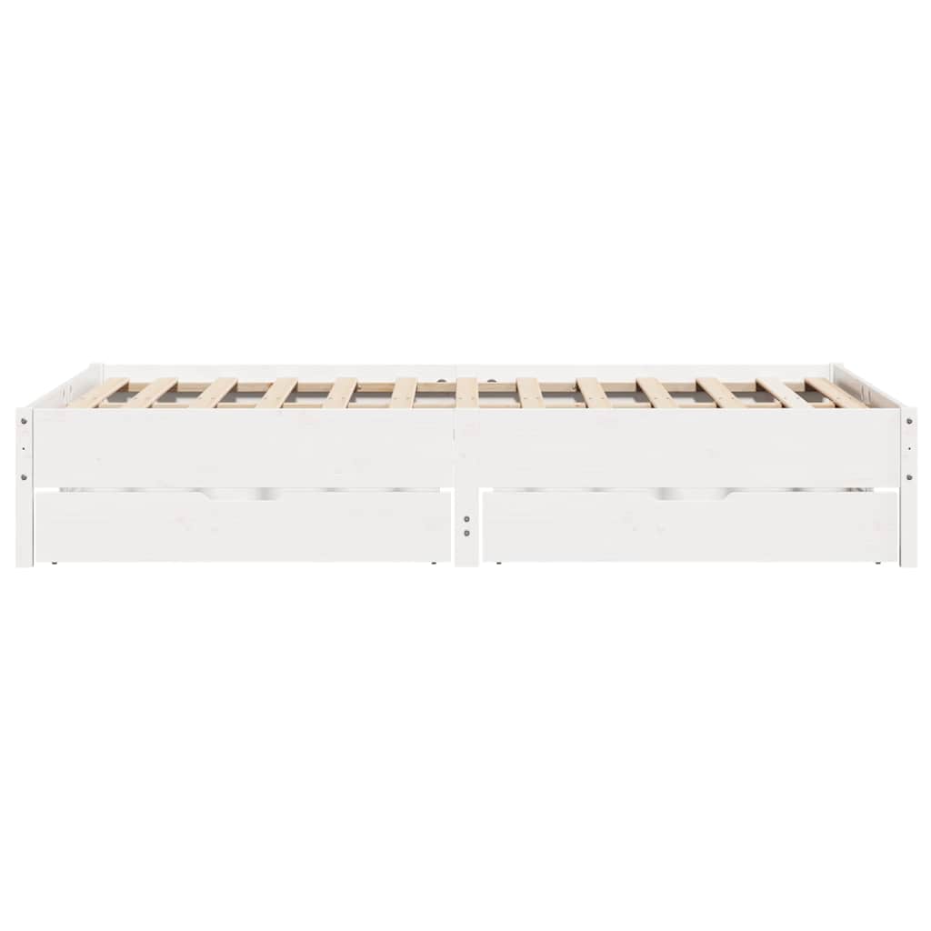 sengeramme uden madras 140x200 cm massivt fyrretræ hvid