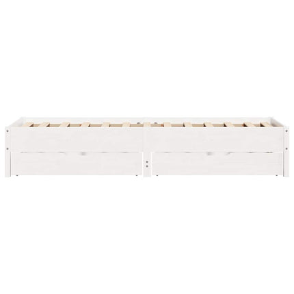 sengeramme uden madras 90x200 cm massivt fyrretræ hvid