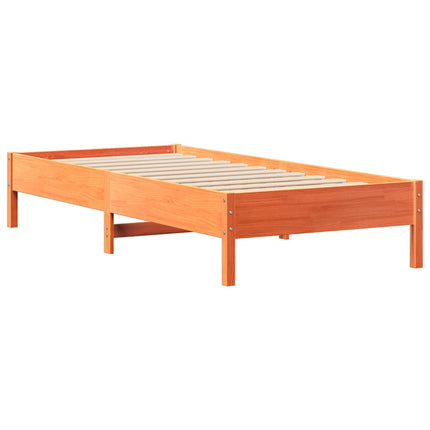 sengeramme uden madras 90x200 cm massivt fyrretræ gyldenbrun