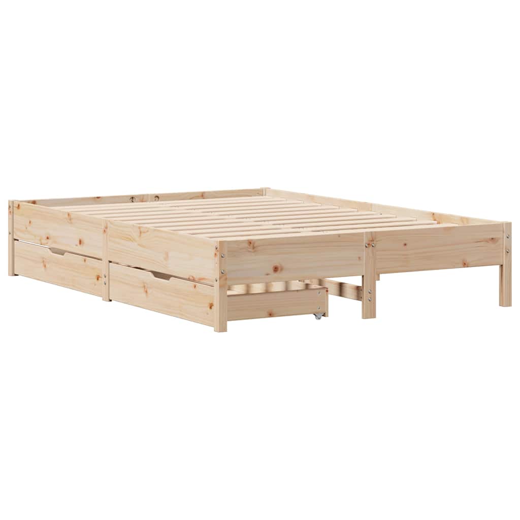 sengeramme uden madras 140x190 cm massivt fyrretræ