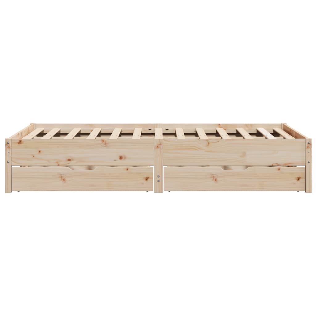 sengeramme uden madras 140x190 cm massivt fyrretræ