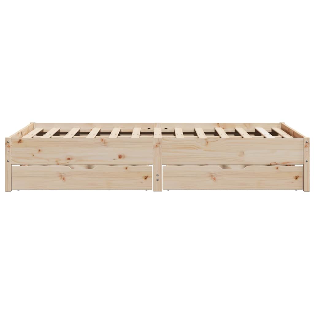 sengeramme uden madras 135x190 cm massivt fyrretræ hvid