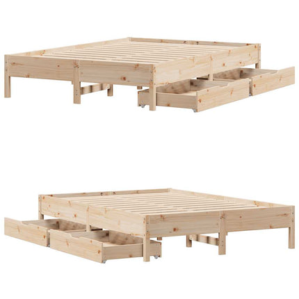 sengeramme uden madras 120x190 cm massivt fyrretræ