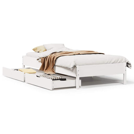 sengeramme uden madras 90x190 cm massivt fyrretræ hvid