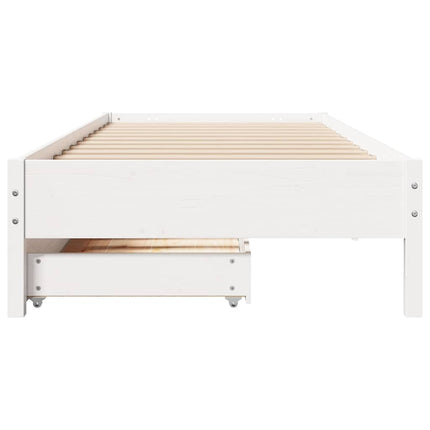 sengeramme uden madras 90x190 cm massivt fyrretræ hvid
