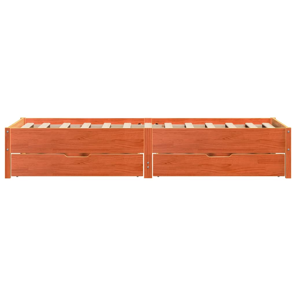 sengeramme uden madras 90x190 cm massivt fyrretræ gyldenbrun