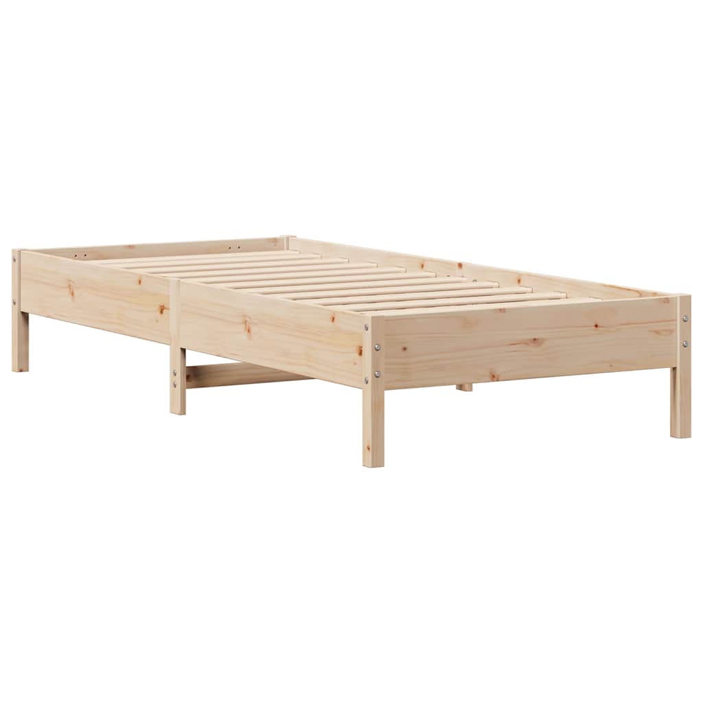 sengeramme uden madras 75x190 cm massivt fyrretræ