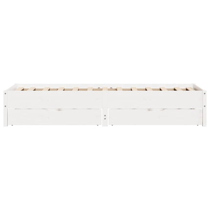sengeramme uden madras 75x190 cm massivt fyrretræ hvid