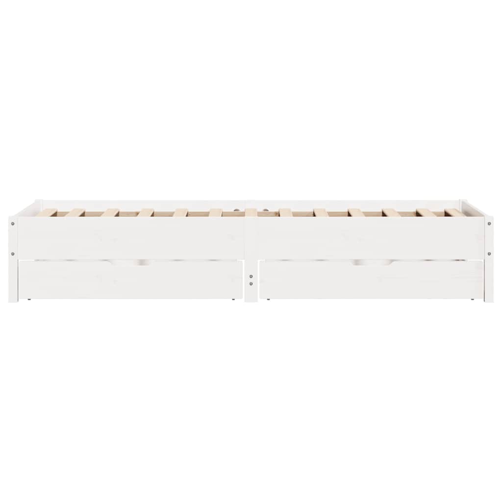 sengeramme uden madras 75x190 cm massivt fyrretræ hvid