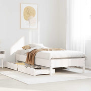 sengeramme uden madras 75x190 cm massivt fyrretræ hvid
