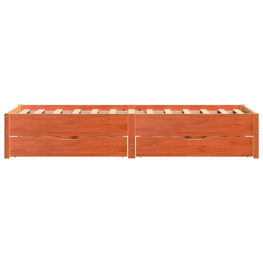 sengeramme uden madras 75x190 cm massivt fyrretræ gyldenbrun
