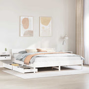 sengeramme uden madras 200x200 cm massivt fyrretræ hvid