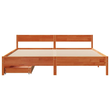 sengeramme uden madras 200x200 cm massivt fyrretræ gyldenbrun