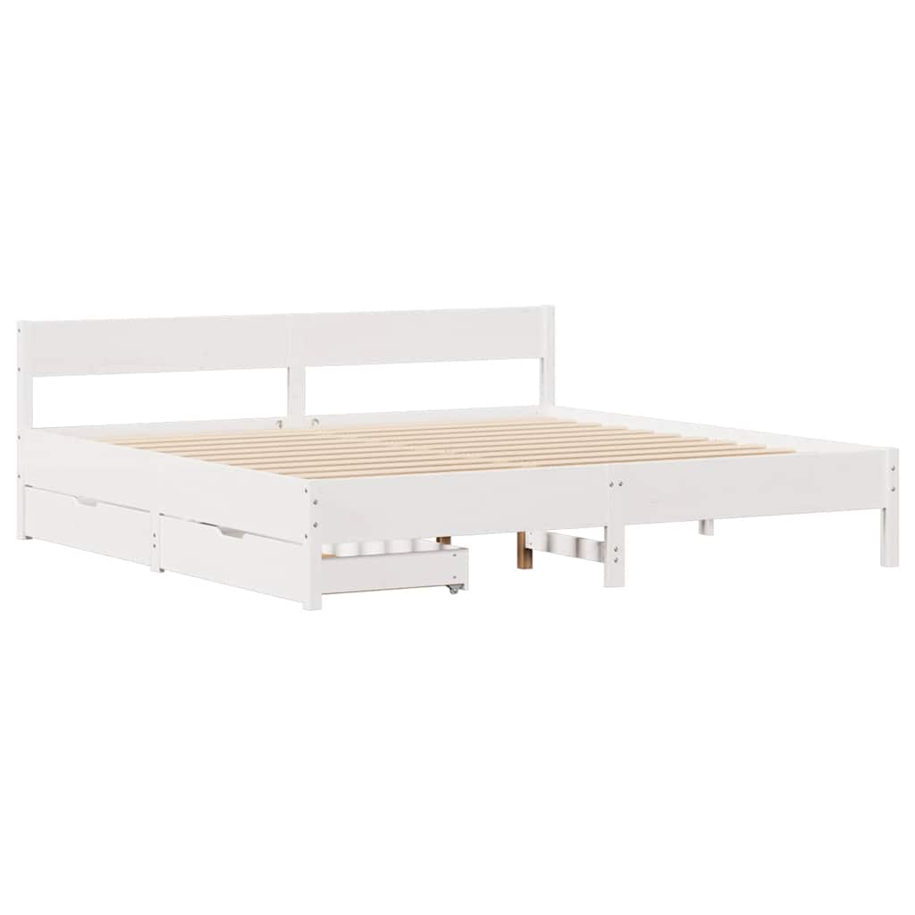 sengeramme uden madras 180x200 cm massivt fyrretræ hvid