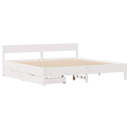 sengeramme uden madras 180x200 cm massivt fyrretræ hvid