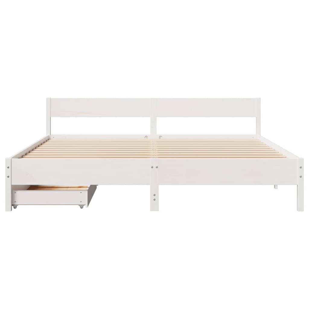 sengeramme uden madras 180x200 cm massivt fyrretræ hvid