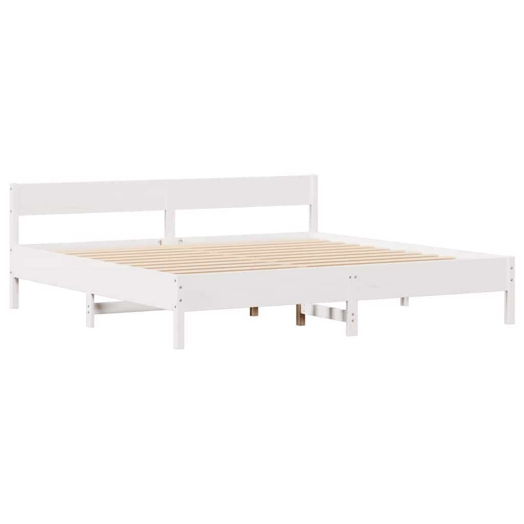 sengeramme uden madras 180x200 cm massivt fyrretræ hvid
