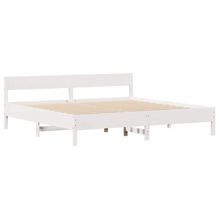 sengeramme uden madras 180x200 cm massivt fyrretræ hvid