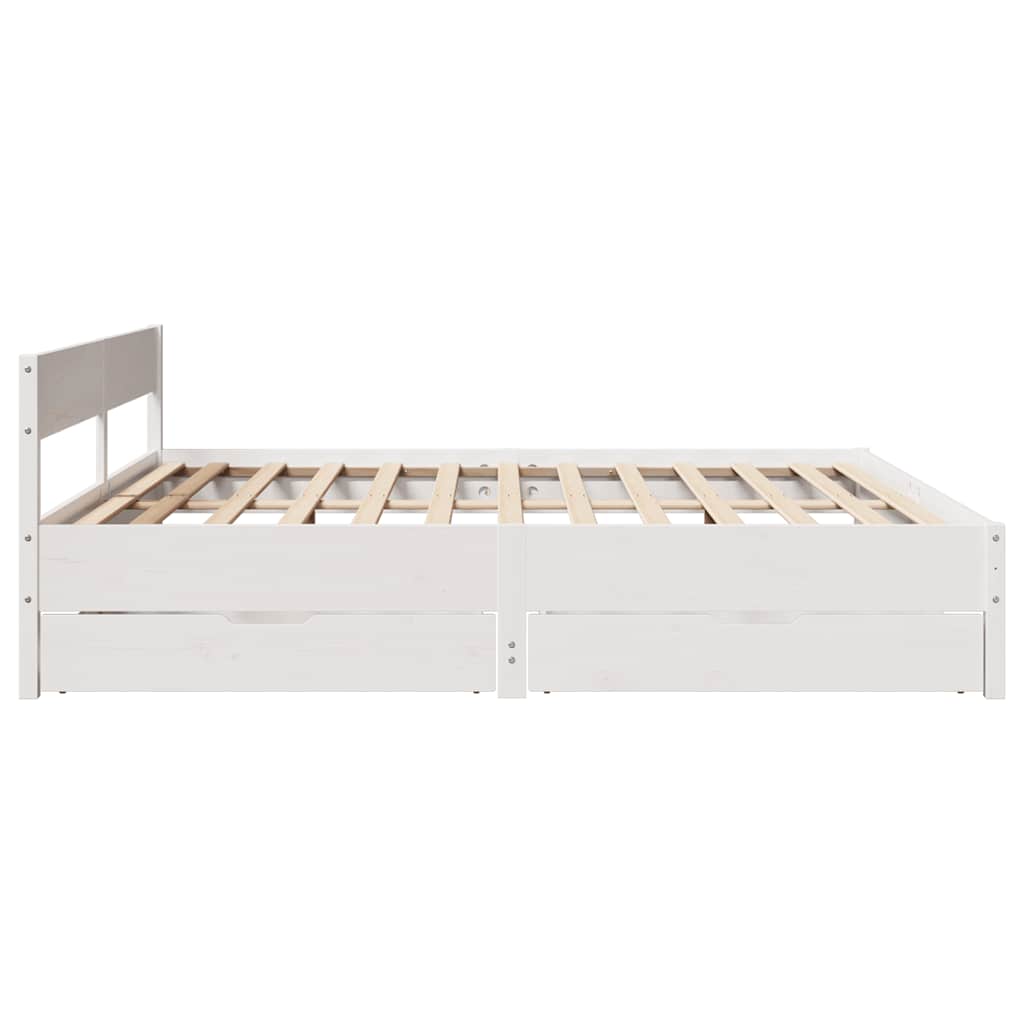 sengeramme uden madras 180x200 cm massivt fyrretræ hvid