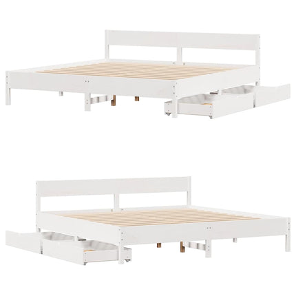 sengeramme uden madras 180x200 cm massivt fyrretræ hvid