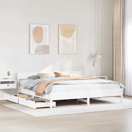 sengeramme uden madras 180x200 cm massivt fyrretræ hvid