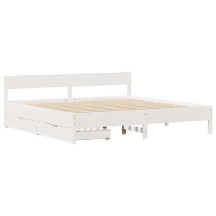 sengeramme uden madras 160x200 cm massivt fyrretræ hvid