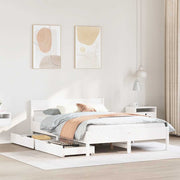 sengeramme uden madras 140x200 cm massivt fyrretræ hvid