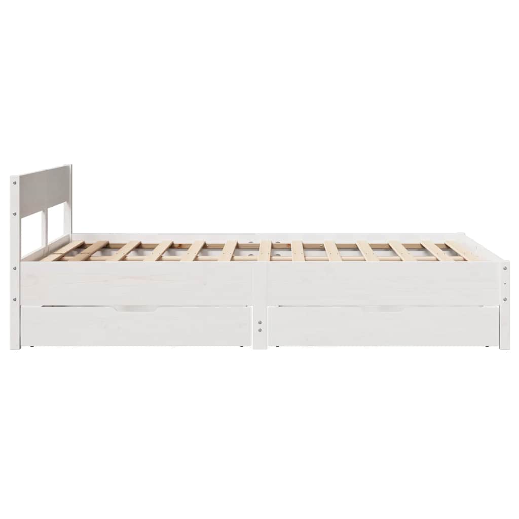 sengeramme uden madras 120x200 cm massivt fyrretræ hvid