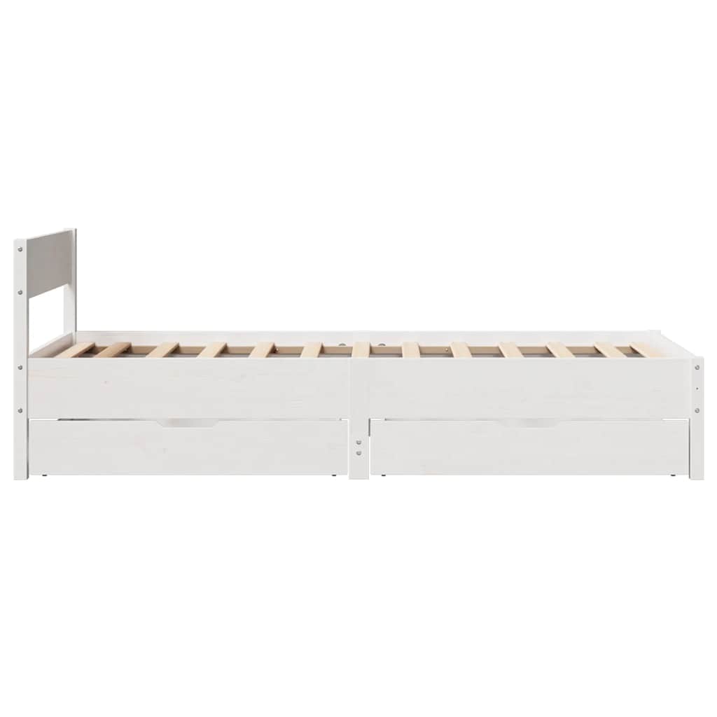 sengeramme uden madras 90x200 cm massivt fyrretræ hvid