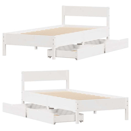 sengeramme uden madras 90x200 cm massivt fyrretræ hvid