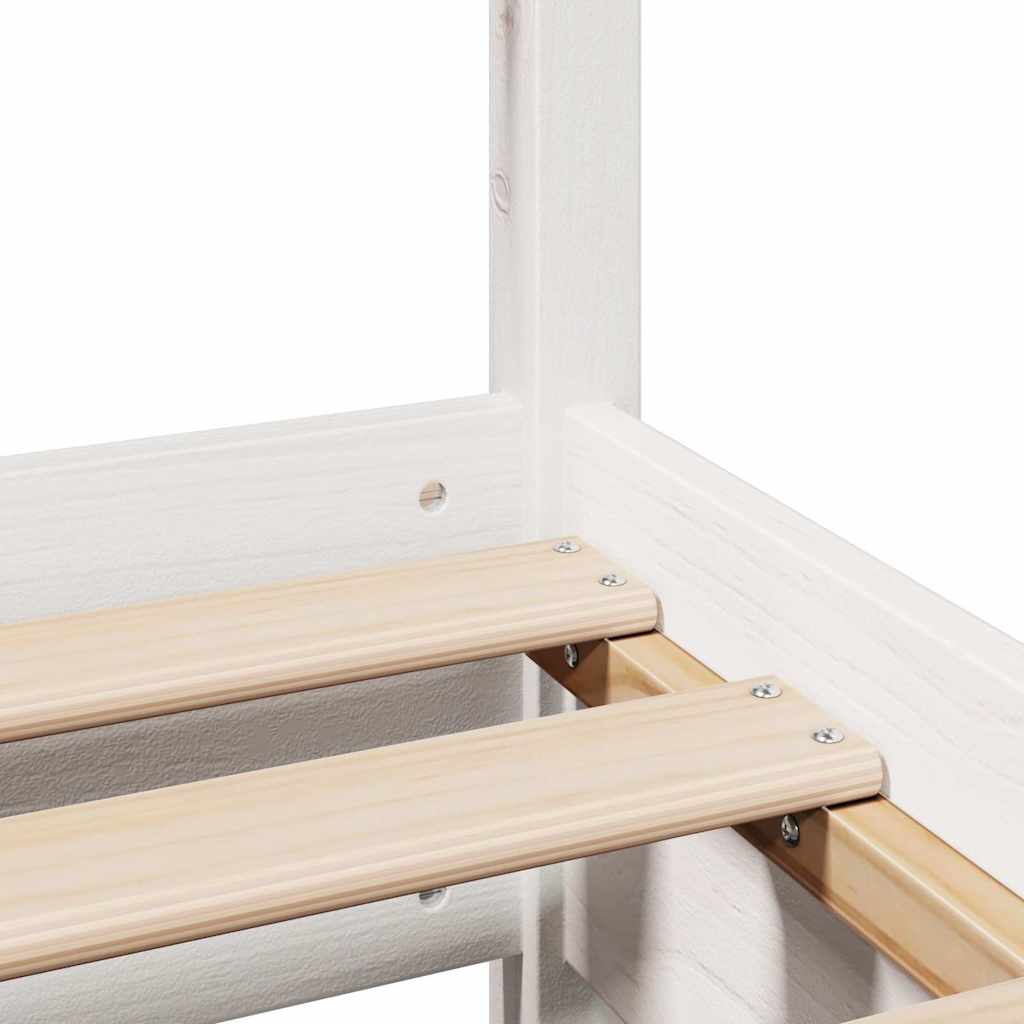 sengeramme uden madras 140x190 cm massivt fyrretræ hvid