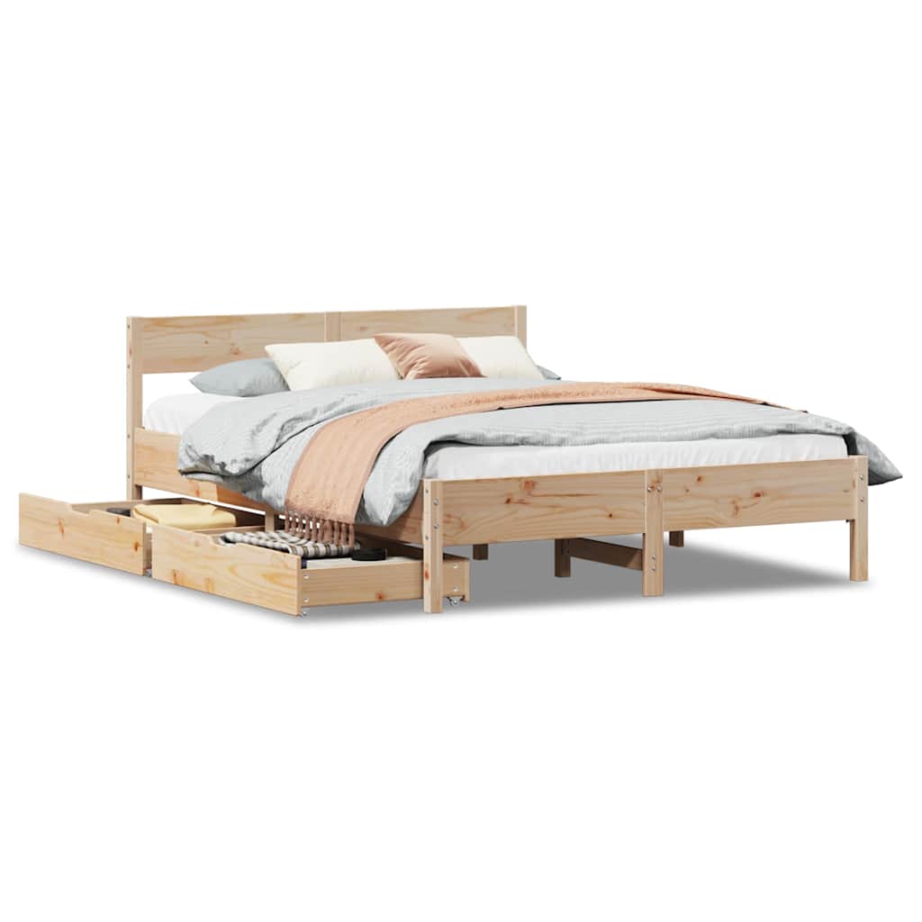 sengeramme uden madras 120x190 cm massivt fyrretræ