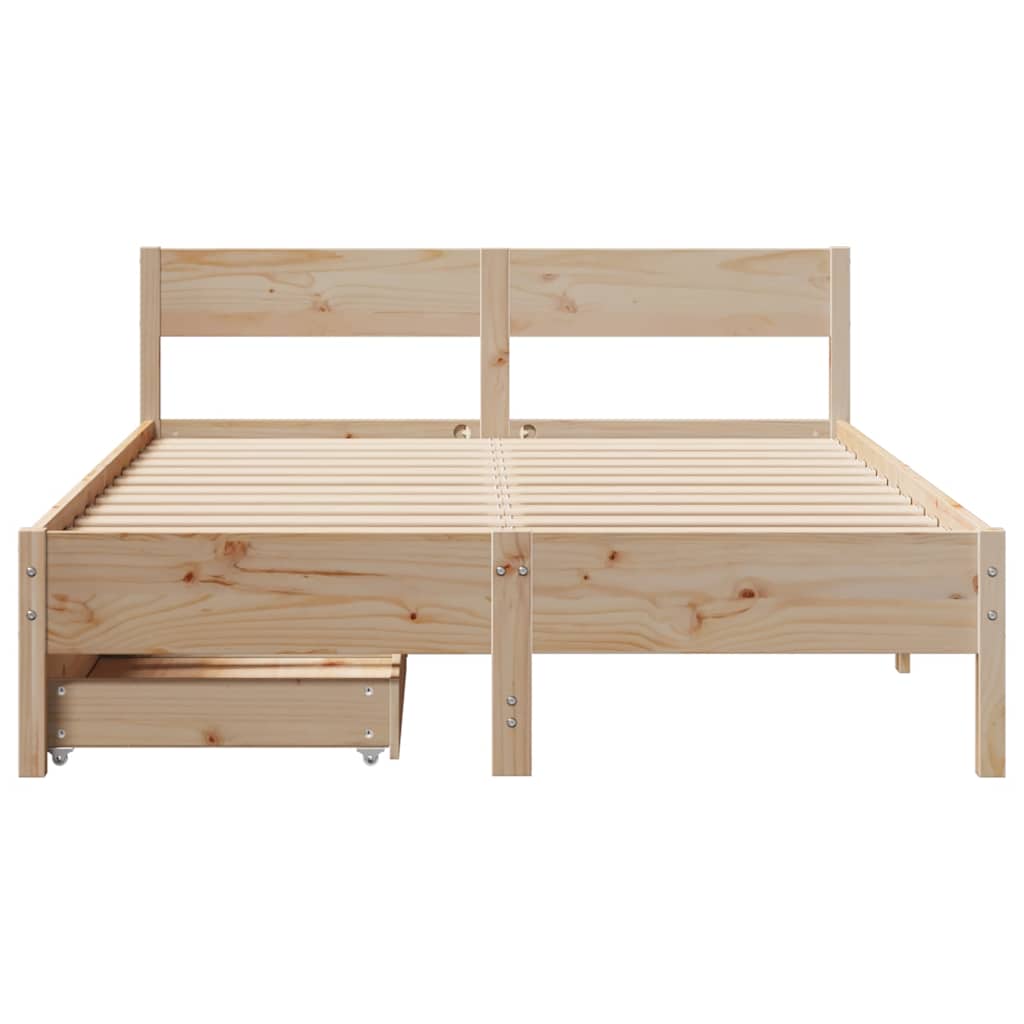 sengeramme uden madras 120x190 cm massivt fyrretræ