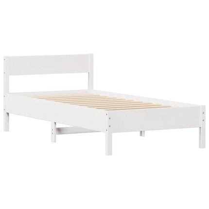 sengeramme uden madras 90x190 cm massivt fyrretræ hvid