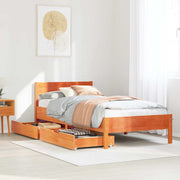 sengeramme uden madras 90x190 cm massivt fyrretræ gyldenbrun