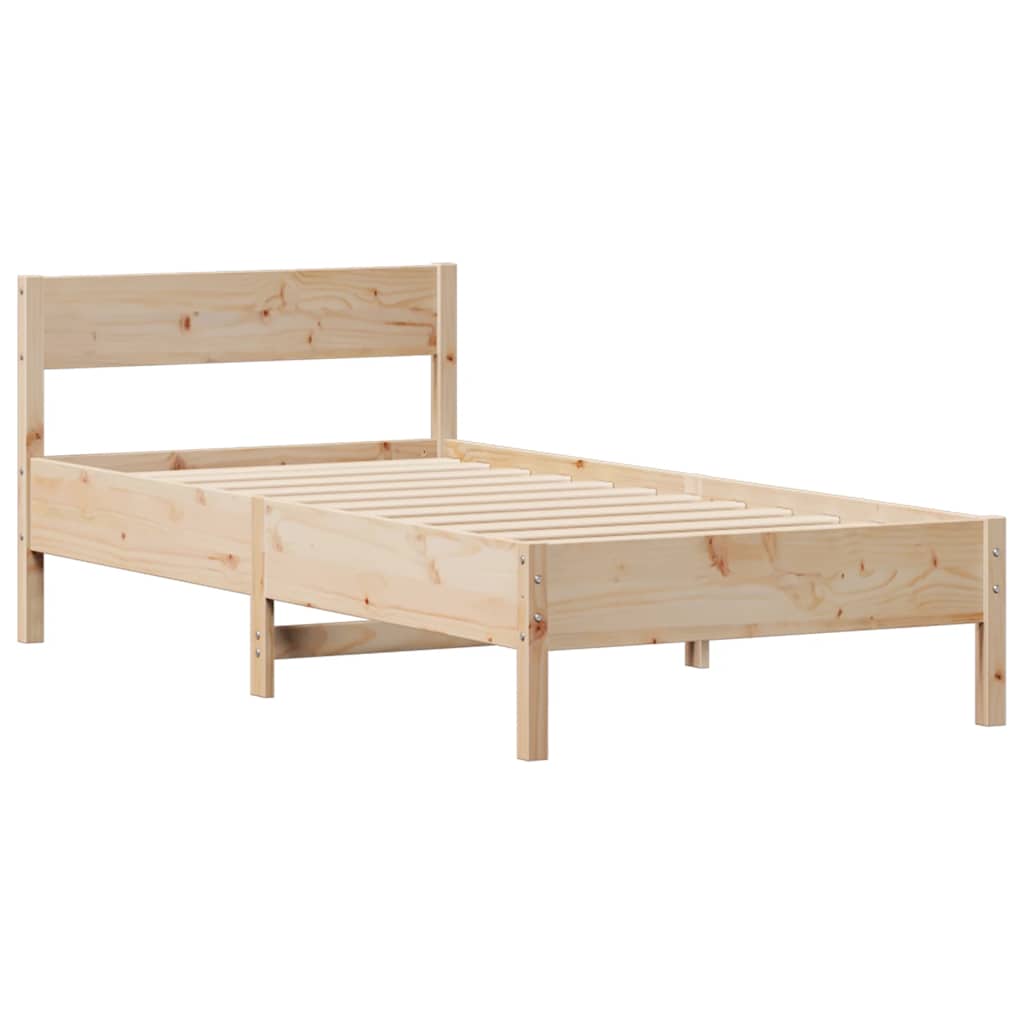 sengeramme uden madras 75x190 cm massivt fyrretræ
