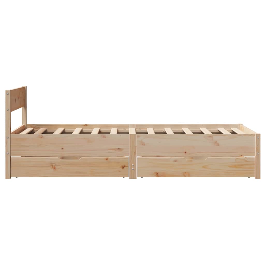 sengeramme uden madras 75x190 cm massivt fyrretræ