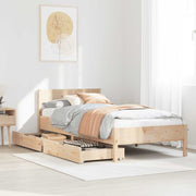 sengeramme uden madras 75x190 cm massivt fyrretræ