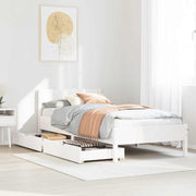 sengeramme uden madras 75x190 cm massivt fyrretræ hvid