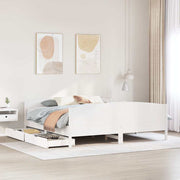 sengeramme uden madras 200x200 cm massivt fyrretræ hvid