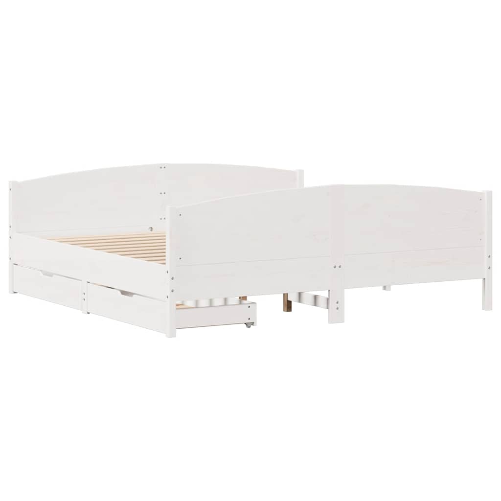 sengeramme uden madras 180x200 cm massivt fyrretræ hvid
