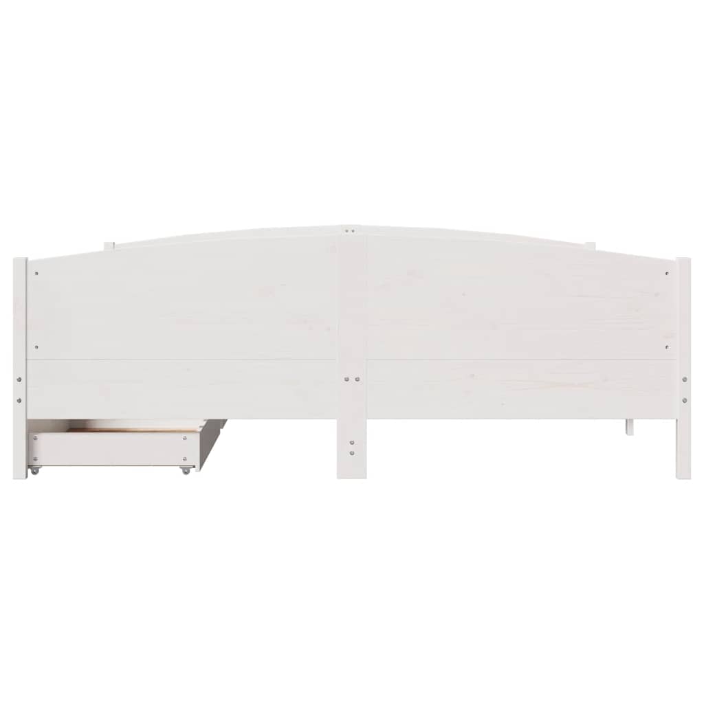 sengeramme uden madras 180x200 cm massivt fyrretræ hvid