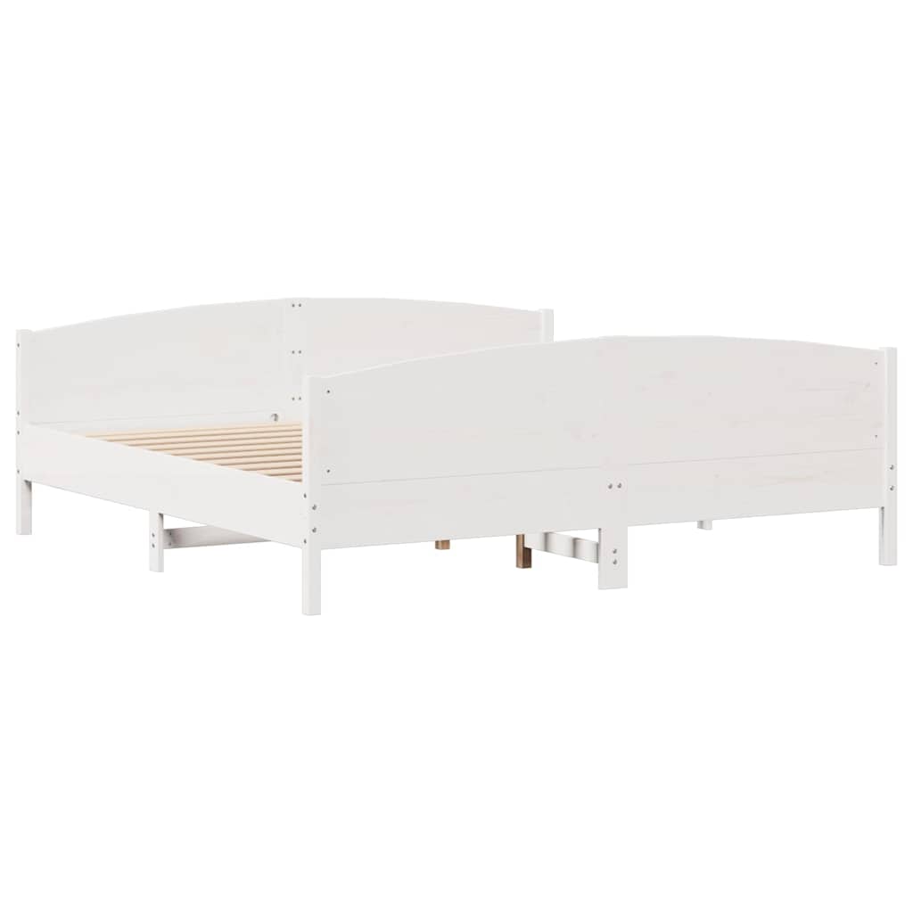 sengeramme uden madras 180x200 cm massivt fyrretræ hvid