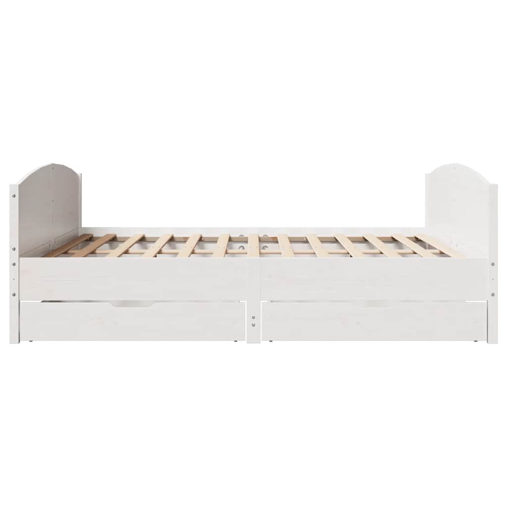 sengeramme uden madras 180x200 cm massivt fyrretræ hvid
